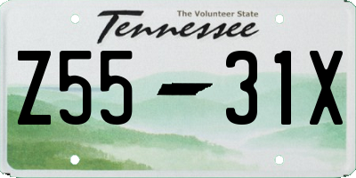TN license plate Z5531X