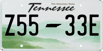 TN license plate Z5533E
