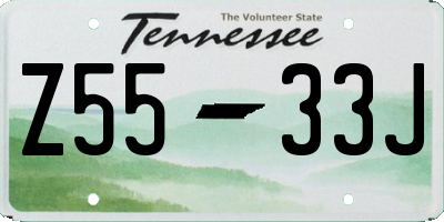 TN license plate Z5533J