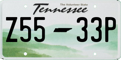TN license plate Z5533P