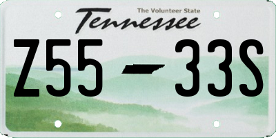 TN license plate Z5533S