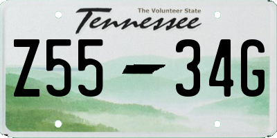 TN license plate Z5534G