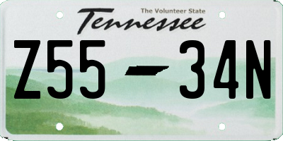 TN license plate Z5534N