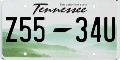 TN license plate Z5534U