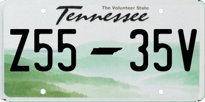 TN license plate Z5535V