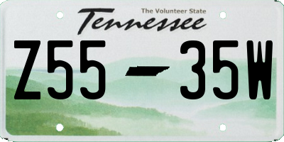 TN license plate Z5535W