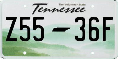 TN license plate Z5536F