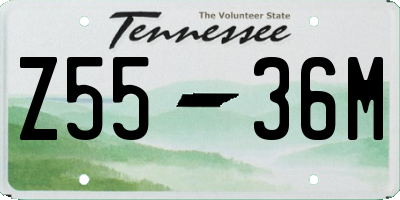TN license plate Z5536M