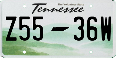 TN license plate Z5536W