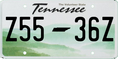 TN license plate Z5536Z
