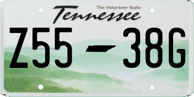 TN license plate Z5538G