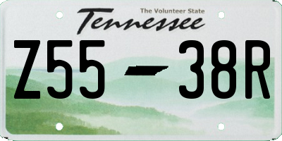 TN license plate Z5538R