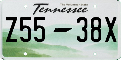 TN license plate Z5538X