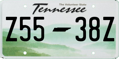 TN license plate Z5538Z