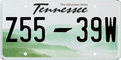 TN license plate Z5539W