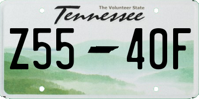 TN license plate Z5540F