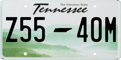 TN license plate Z5540M