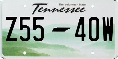 TN license plate Z5540W