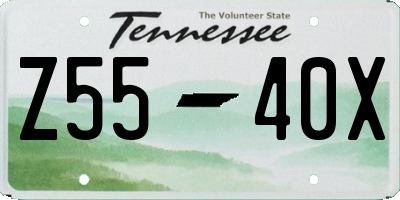 TN license plate Z5540X