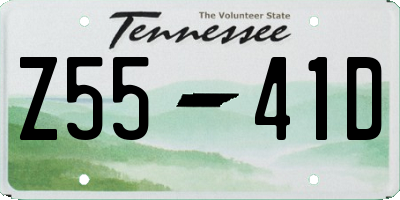 TN license plate Z5541D