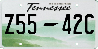 TN license plate Z5542C