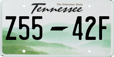 TN license plate Z5542F