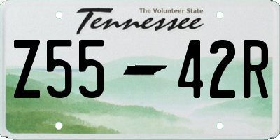 TN license plate Z5542R