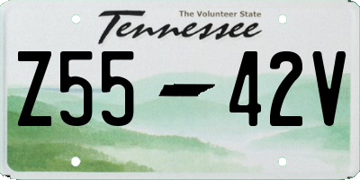 TN license plate Z5542V