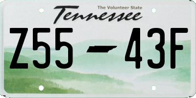 TN license plate Z5543F