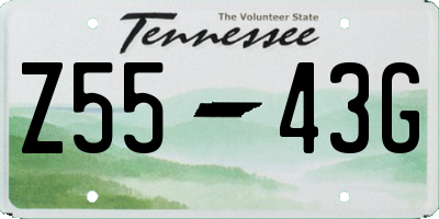 TN license plate Z5543G