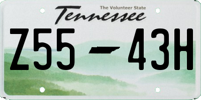 TN license plate Z5543H