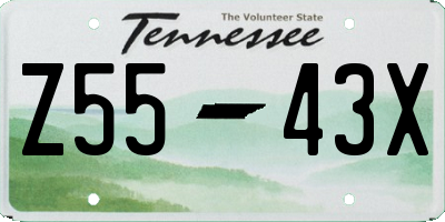 TN license plate Z5543X