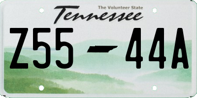 TN license plate Z5544A