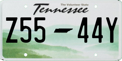 TN license plate Z5544Y
