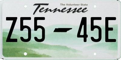 TN license plate Z5545E