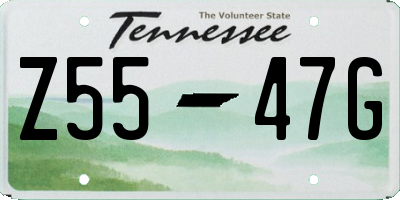 TN license plate Z5547G