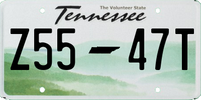 TN license plate Z5547T
