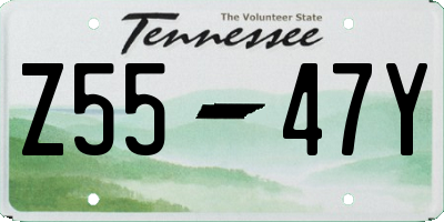 TN license plate Z5547Y