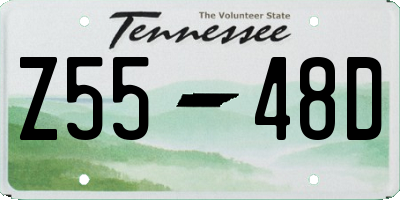 TN license plate Z5548D