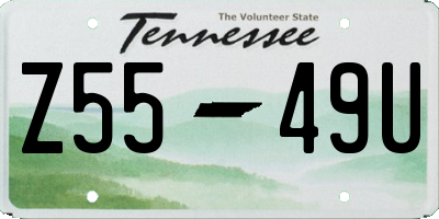TN license plate Z5549U