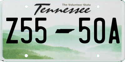 TN license plate Z5550A
