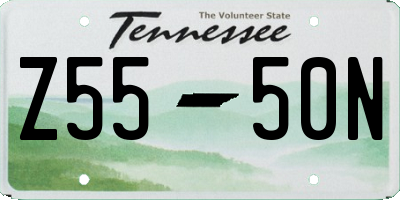 TN license plate Z5550N
