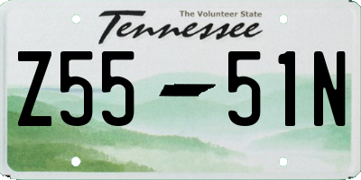 TN license plate Z5551N