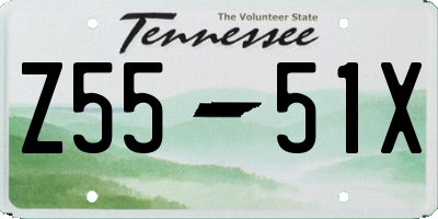 TN license plate Z5551X