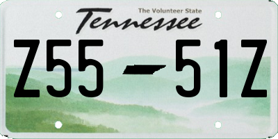 TN license plate Z5551Z