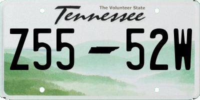 TN license plate Z5552W