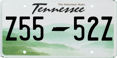 TN license plate Z5552Z