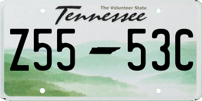 TN license plate Z5553C