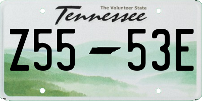 TN license plate Z5553E