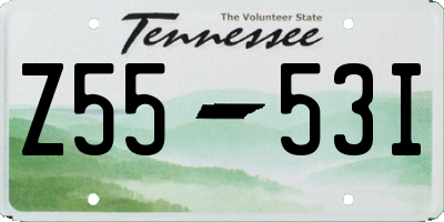 TN license plate Z5553I